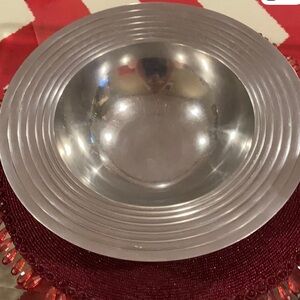 . Decorative Pewter Centerpiece Bowl